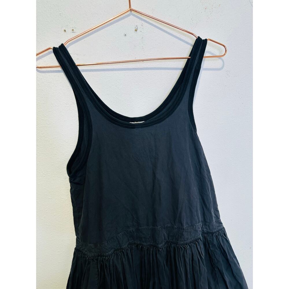 DIOTIMA Black White Relaxed Silhouette Decorative Stitching Pocomania Gown sz S - Picture 9 of 13